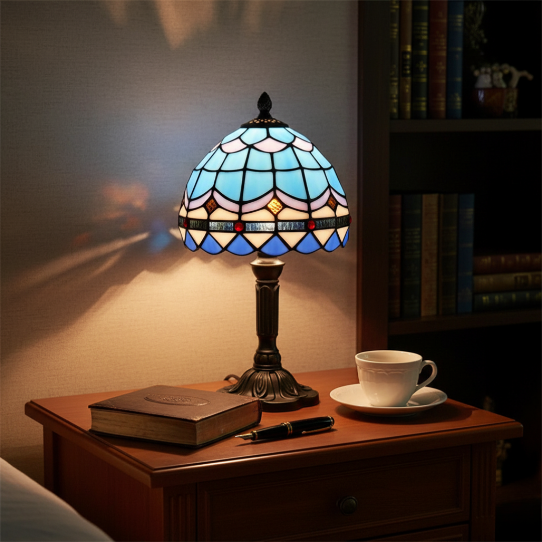 Retro gullfarget barokk LED-lampe