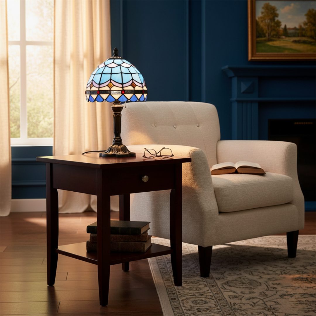 Retro gullfarget barokk LED-lampe