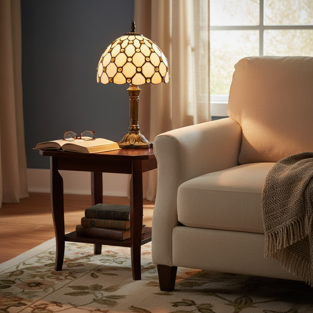 Luksuriøs vintage barokk bordlampe