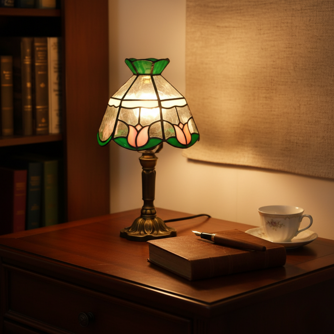 Antikk barokk LED-bordlampe