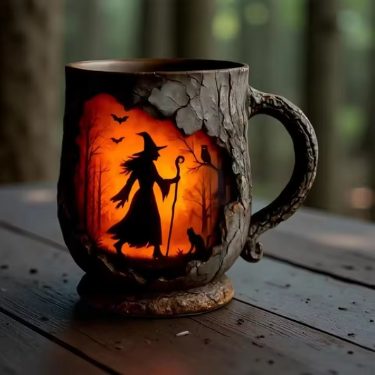 Artisan 3D Halloween-krus – med hekse- og kattdesign